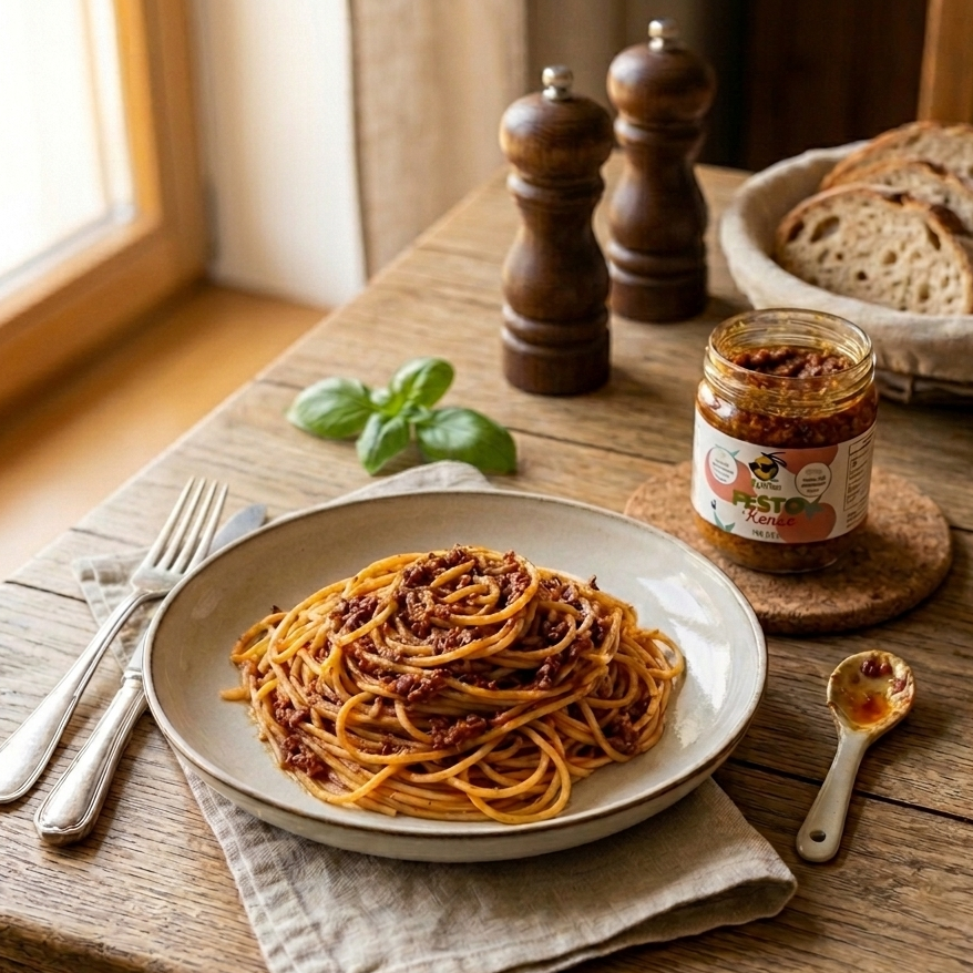 Pesto Rosso – s bazalkou Genovese D.O.P.